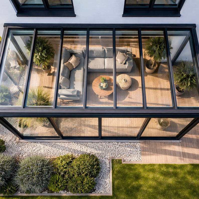 Terrassenüberdachung VSG Klar Glas